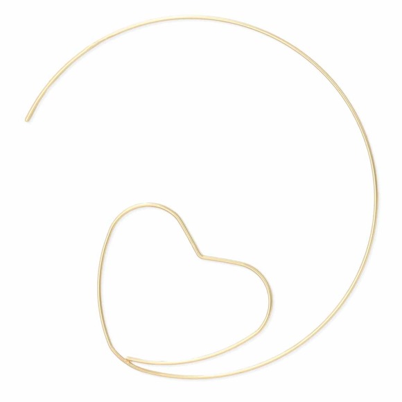 Simple & Sweet Gold Endless Wire Heart Outline Hoop - Picture 1 of 2